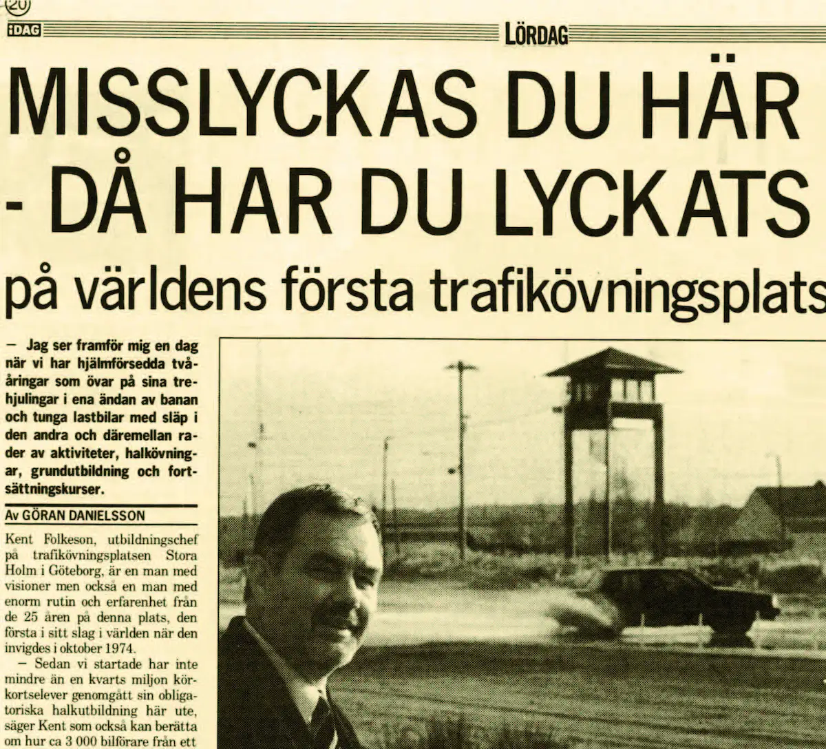 Bild på en urklippt pappersartikel ur en tidning från mitten av 1900-talet