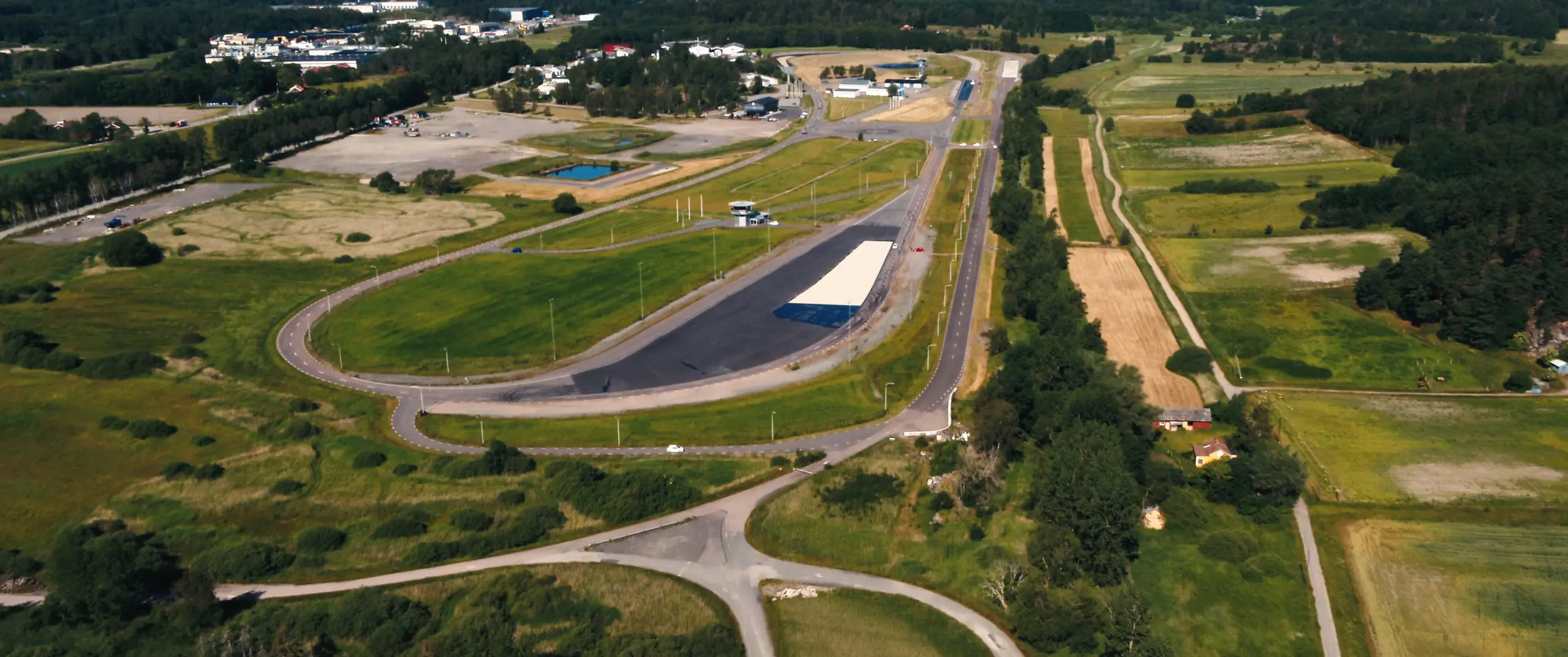 Drönarbild över Stora holm Trafikövningsplats